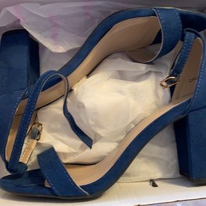 Navy blue chunk heels